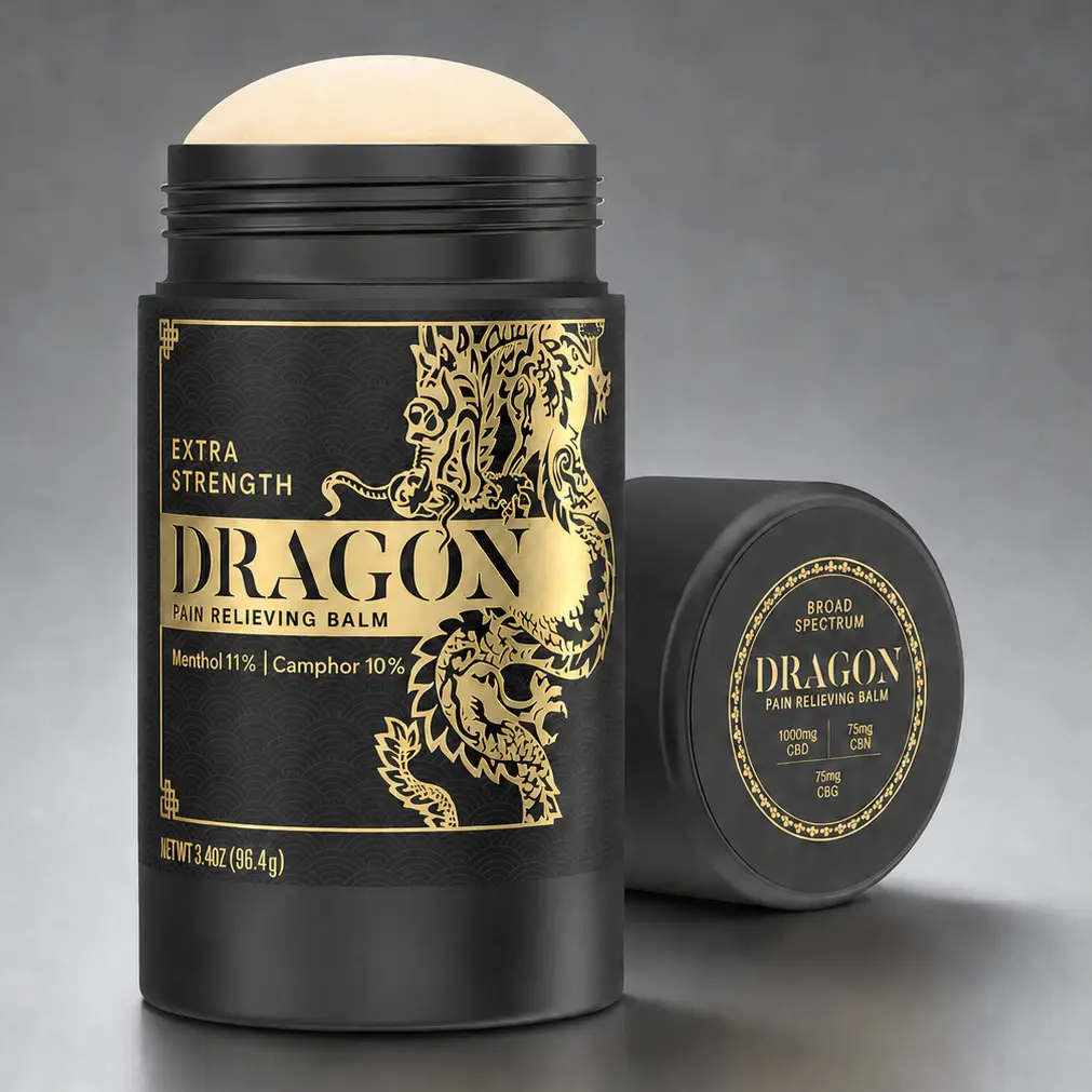 The Dragon Extra Strength Black Roll-Up open with the cap beside it, gold dragon label facing camera