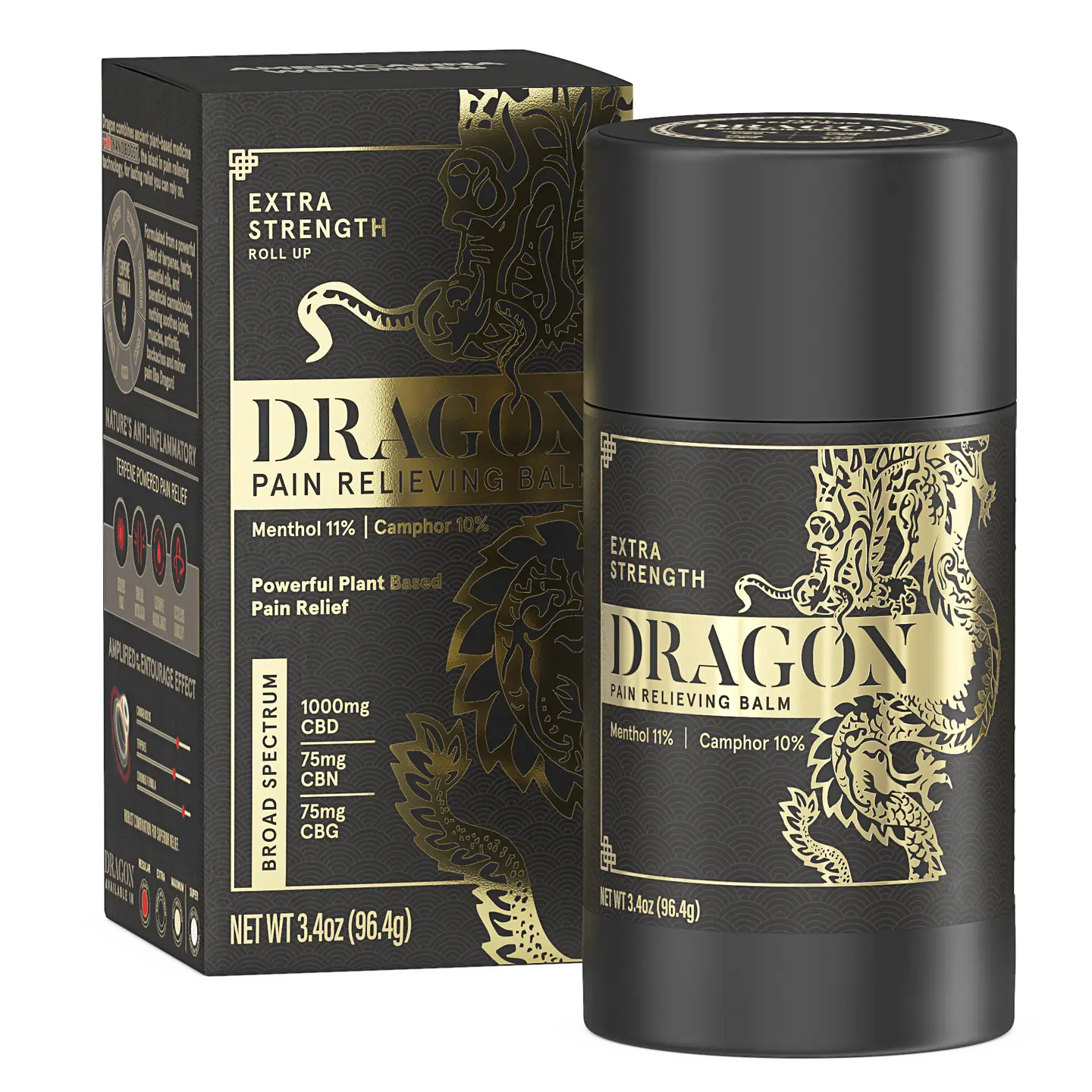 The Black Roll-Up standing beside its Extra Strength retail box