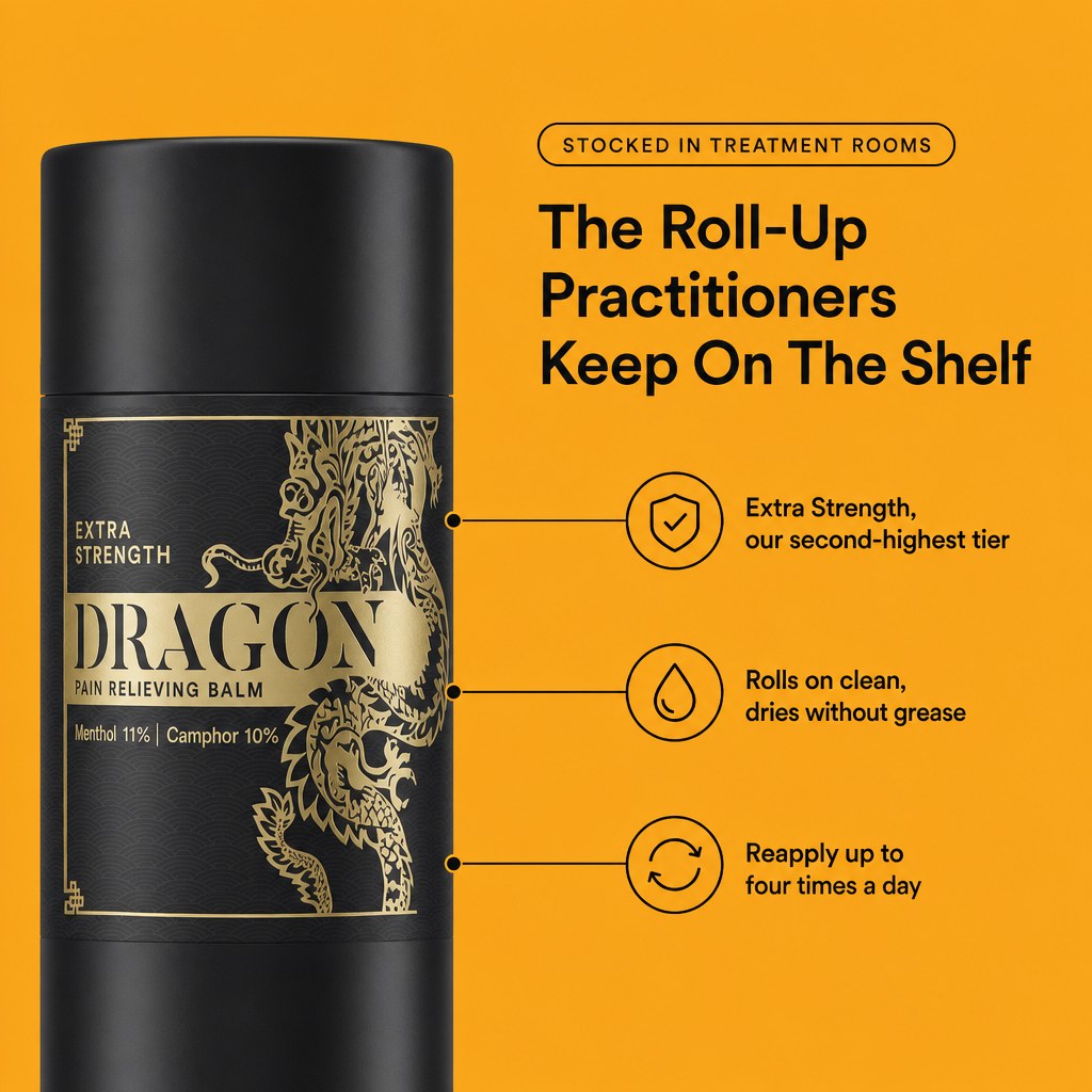 Stocked in treatment rooms: Extra Strength is the second-highest tier, rolls on clean and dries without grease, reapply up to four times a day